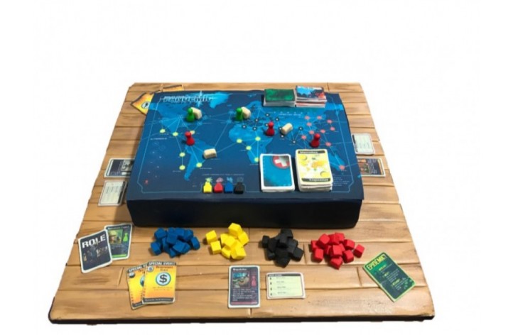 Pandemic Board Game Cake
